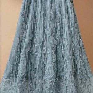 Chic Blue Maxi Skirt for Women